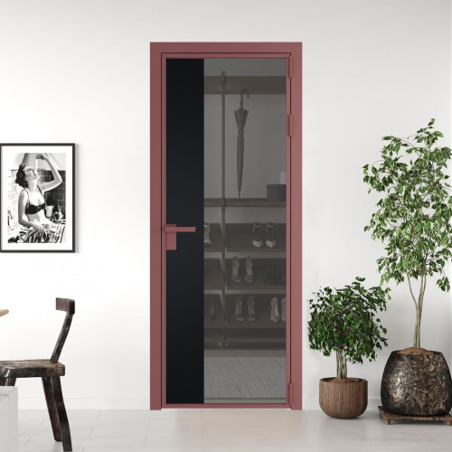 Межкомнатная дверь ProfilDoors 7 AG стекло Комфорт серый цвет профиля Красный антрацит вставка Блэк