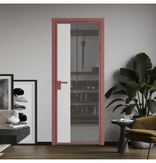 Межкомнатная дверь ProfilDoors 7 AG стекло Комфорт серый цвет профиля Красный антрацит вставка Крем Вайт