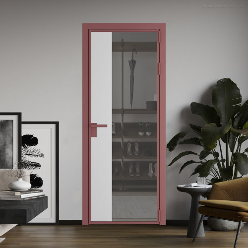 Межкомнатная дверь ProfilDoors 7 AG стекло Комфорт серый цвет профиля Красный антрацит вставка Крем Вайт