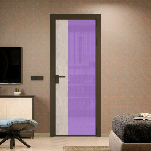 Межкомнатная дверь ProfilDoors 7 AG стекло Кризет фиолетовое цвет профиля Деорэ вставка Каштан светлый