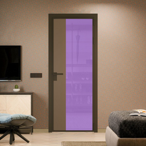 Межкомнатная дверь ProfilDoors 7 AG стекло Кризет фиолетовое цвет профиля Деорэ вставка Перламутр золото