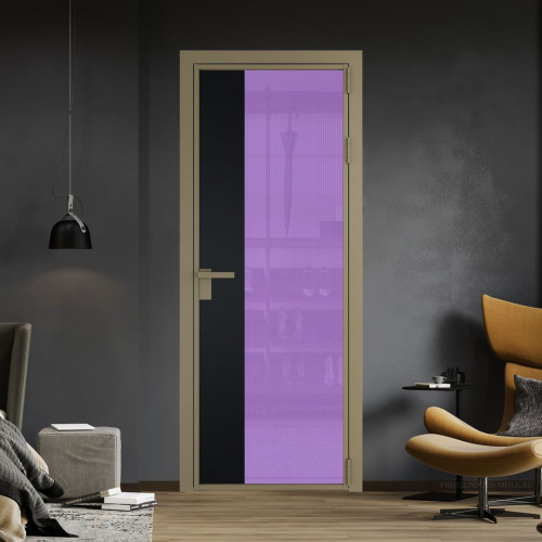 Межкомнатная дверь ProfilDoors 7 AG стекло Кризет фиолетовое цвет профиля Шампань вставка Блэк