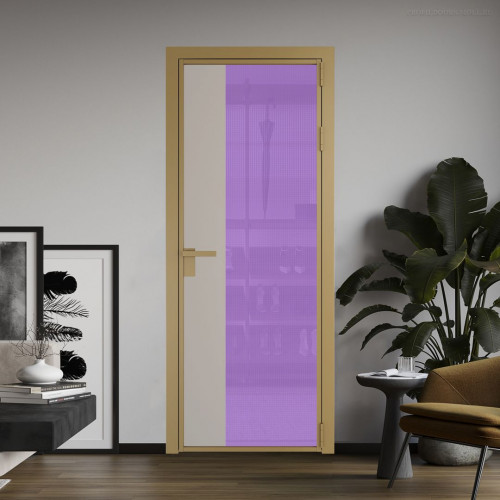 Межкомнатная дверь ProfilDoors 7 AG стекло Кризет фиолетовое цвет профиля Золото вставка Сэнд