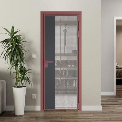 Межкомнатная дверь ProfilDoors 7 AG стекло Кризет цвет профиля Красный антрацит вставка Графит