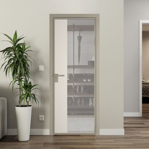 Межкомнатная дверь ProfilDoors 7 AG стекло Кризет цвет профиля Никель матовый вставка Перламутр белый