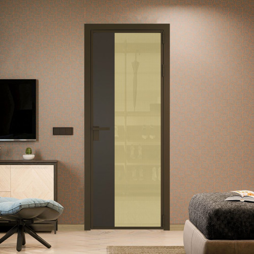 Межкомнатная дверь ProfilDoors 7 AG стекло Кризет золото цвет профиля Деорэ вставка Перламутр бронза