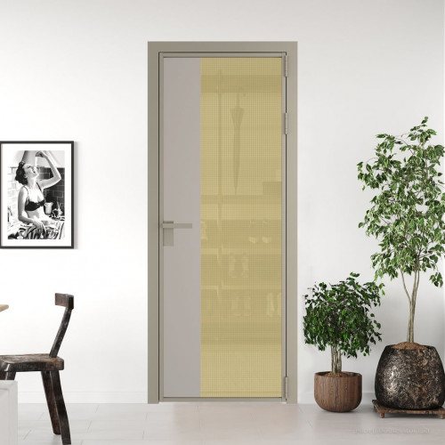Межкомнатная дверь ProfilDoors 7 AG стекло Кризет золото цвет профиля Никель матовый вставка Сэнд