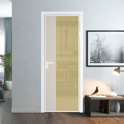 Межкомнатная дверь ProfilDoors 7 AG стекло Кризет золото цвет профиля Вайт вставка Кремовая Магнолия