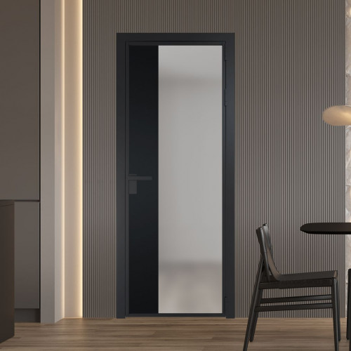 Межкомнатная дверь ProfilDoors 7 AG стекло Матовое цвет профиля Черный матовый вставка Блэк