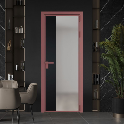Межкомнатная дверь ProfilDoors 7 AG стекло Матовое цвет профиля Красный антрацит вставка Блэк