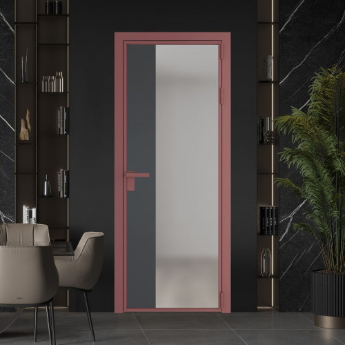 Межкомнатная дверь ProfilDoors 7 AG стекло Матовое цвет профиля Красный антрацит вставка Графит