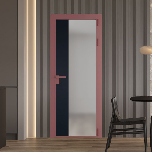 Межкомнатная дверь ProfilDoors 7 AG стекло Матовое цвет профиля Красный антрацит вставка Нэви Блу