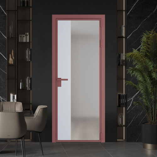 Межкомнатная дверь ProfilDoors 7 AG стекло Матовое цвет профиля Красный антрацит вставка Вайт