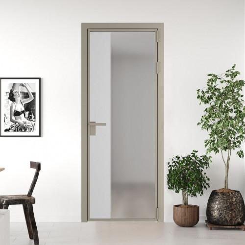 Межкомнатная дверь ProfilDoors 7 AG стекло Матовое цвет профиля Никель матовый вставка Крем Вайт