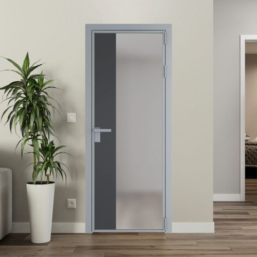 Межкомнатная дверь ProfilDoors 7 AG стекло Матовое цвет профиля Серебро вставка Графит