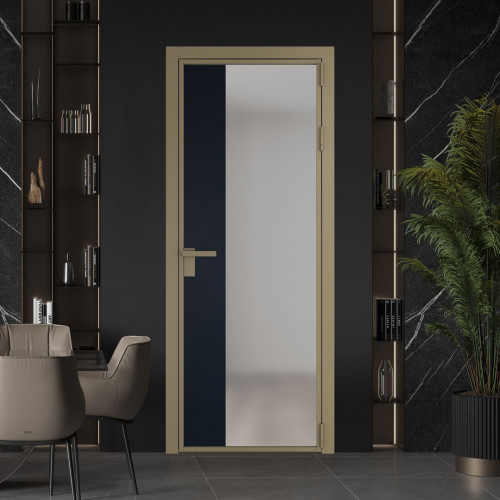 Межкомнатная дверь ProfilDoors 7 AG стекло Матовое цвет профиля Шампань вставка Нэви Блу
