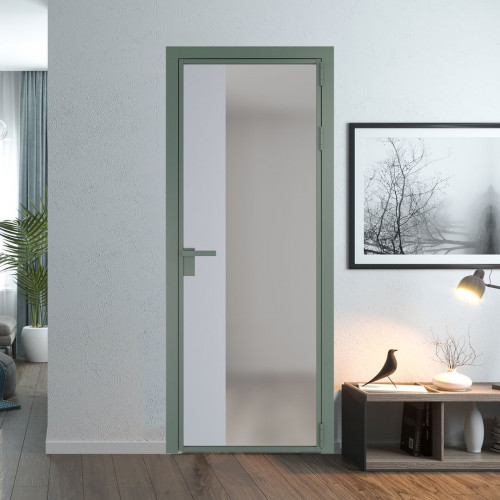 Межкомнатная дверь ProfilDoors 7 AG стекло Матовое цвет профиля Зеленый воск вставка Лайт Грей