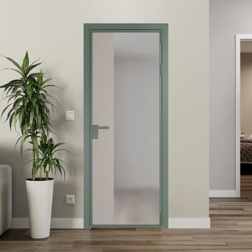 Межкомнатная дверь ProfilDoors 7 AG стекло Матовое цвет профиля Зеленый воск вставка Сэнд