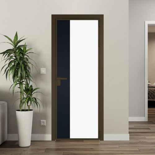 Межкомнатная дверь ProfilDoors 7 AG стекло Монохром белый просветленный триплекс цвет профиля Деорэ вставка Нэви Блу