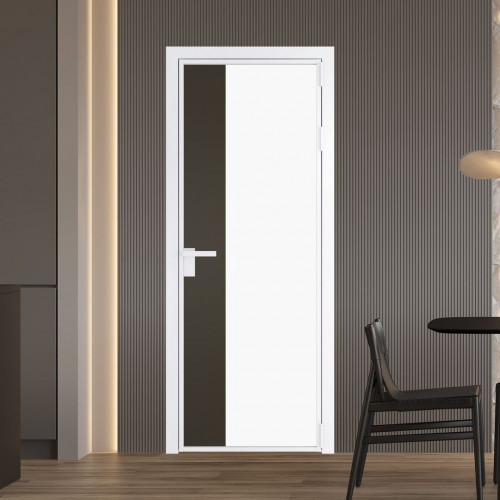 Межкомнатная дверь ProfilDoors 7 AG стекло Монохром белый просветленный триплекс цвет профиля Вайт вставка Перламутр бронза
