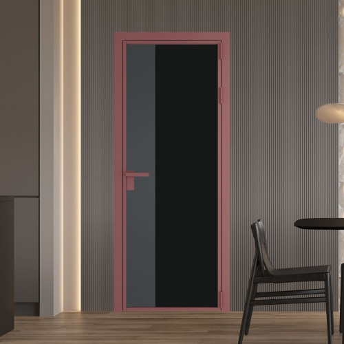 Межкомнатная дверь ProfilDoors 7 AG стекло Монохром черный триплекс цвет профиля Красный антрацит вставка Графит