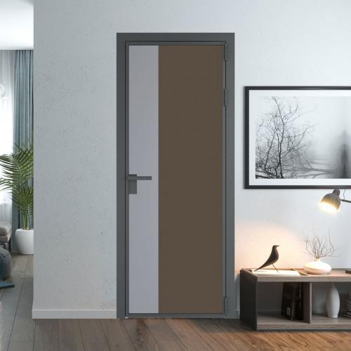 Межкомнатная дверь ProfilDoors 7 AG стекло Монохром гляссе триплекс цвет профиля Серая ночь вставка Смоки
