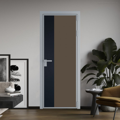 Межкомнатная дверь ProfilDoors 7 AG стекло Монохром гляссе триплекс цвет профиля Серебро вставка Нэви Блу