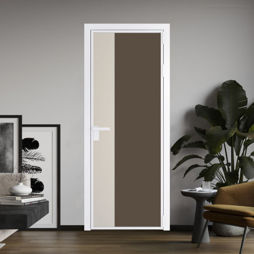 Межкомнатная дверь ProfilDoors 7 AG стекло Монохром гляссе триплекс цвет профиля Вайт вставка Кремовая Магнолия