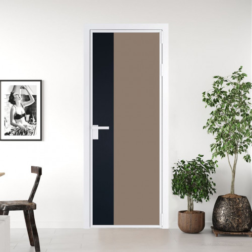 Межкомнатная дверь ProfilDoors 7 AG стекло Монохром капучино триплекс цвет профиля Вайт вставка Нэви Блу