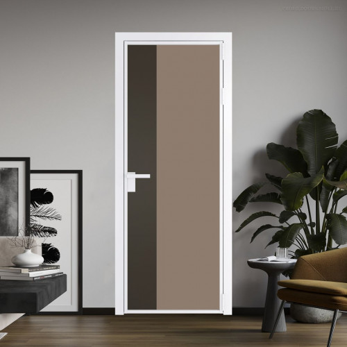 Межкомнатная дверь ProfilDoors 7 AG стекло Монохром капучино триплекс цвет профиля Вайт вставка Перламутр бронза