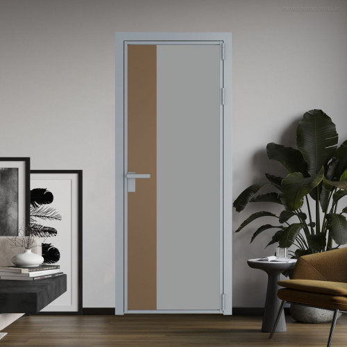 Межкомнатная дверь ProfilDoors 7 AG стекло Монохром серый триплекс цвет профиля Серебро вставка Перламутр золото