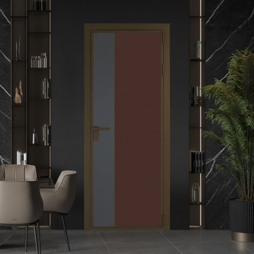 Межкомнатная дверь ProfilDoors 7 AG стекло Монохром шоколад триплекс цвет профиля Деорэ вставка Графит