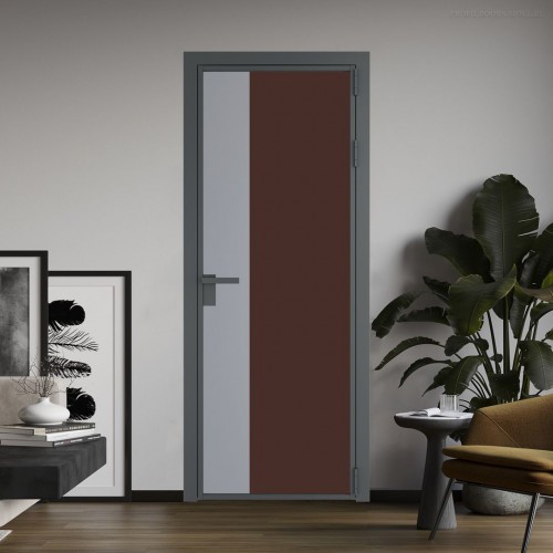 Межкомнатная дверь ProfilDoors 7 AG стекло Монохром шоколад триплекс цвет профиля Серая ночь вставка Смоки