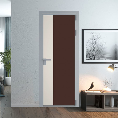 Межкомнатная дверь ProfilDoors 7 AG стекло Монохром шоколад триплекс цвет профиля Серебро вставка Перламутр белый