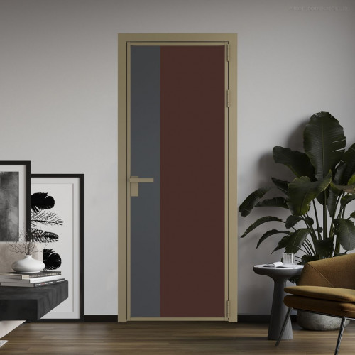 Межкомнатная дверь ProfilDoors 7 AG стекло Монохром шоколад триплекс цвет профиля Шампань вставка Графит