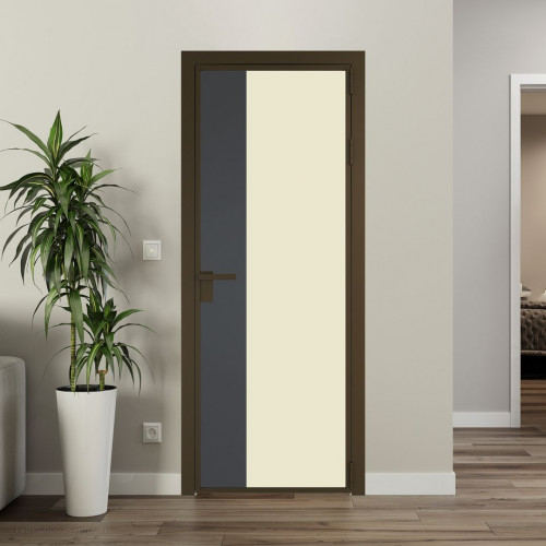 Межкомнатная дверь ProfilDoors 7 AG стекло Монохром жемчуг триплекс цвет профиля Деорэ вставка Графит