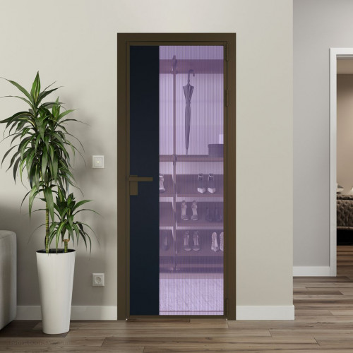 Межкомнатная дверь ProfilDoors 7 AG стекло Мору фиолетовое цвет профиля Деорэ вставка Нэви Блу