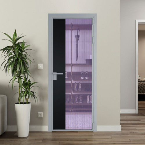 Межкомнатная дверь ProfilDoors 7 AG стекло Мору фиолетовое цвет профиля Серебро вставка Блэк
