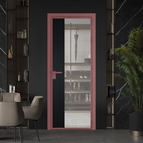 Межкомнатная дверь ProfilDoors 7 AG стекло Мору осветленное цвет профиля Красный антрацит вставка Блэк