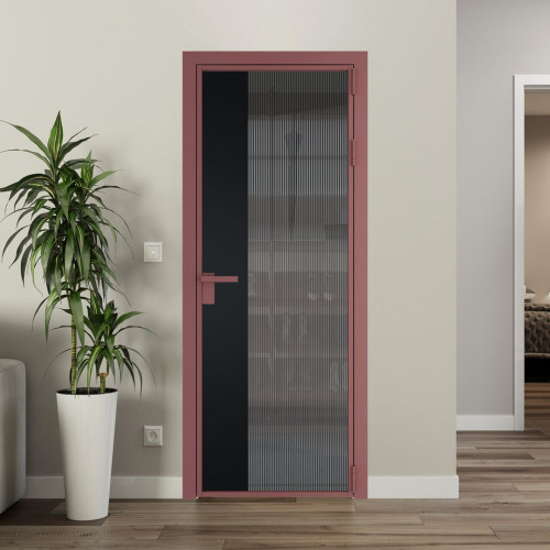 Межкомнатная дверь ProfilDoors 7 AG стекло Мору тонированное цвет профиля Красный антрацит вставка Блэк