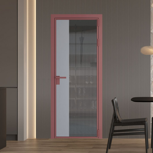 Межкомнатная дверь ProfilDoors 7 AG стекло Мору тонированное цвет профиля Красный антрацит вставка Смоки