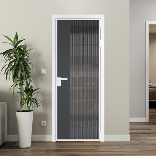 Межкомнатная дверь ProfilDoors 7 AG стекло Мору тонированное цвет профиля Вайт вставка Графит