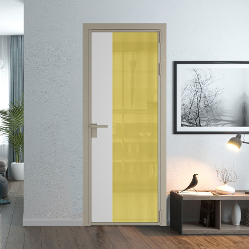 Межкомнатная дверь ProfilDoors 7 AG стекло Мору золото цвет профиля Никель матовый вставка Крем Вайт