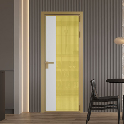 Межкомнатная дверь ProfilDoors 7 AG стекло Мору золото цвет профиля Золото вставка Крем Вайт