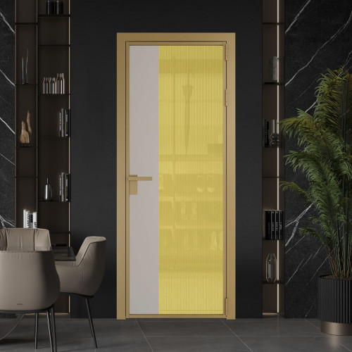 Межкомнатная дверь ProfilDoors 7 AG стекло Мору золото цвет профиля Золото вставка Сэнд