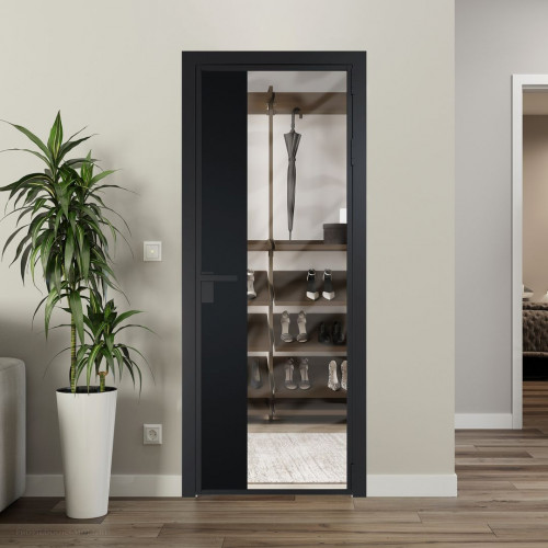Межкомнатная дверь ProfilDoors 7 AG стекло Прозрачное цвет профиля Черный матовый вставка Блэк