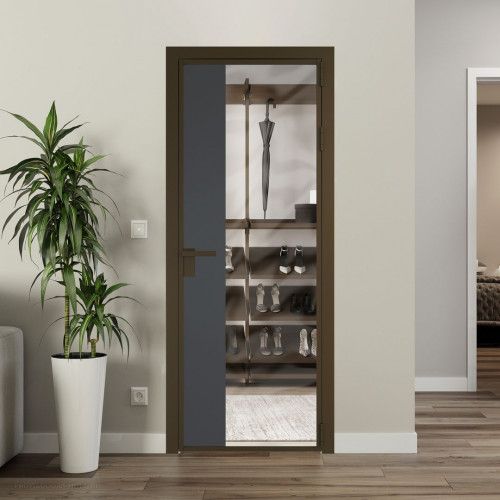 Межкомнатная дверь ProfilDoors 7 AG стекло Прозрачное цвет профиля Деорэ вставка Графит