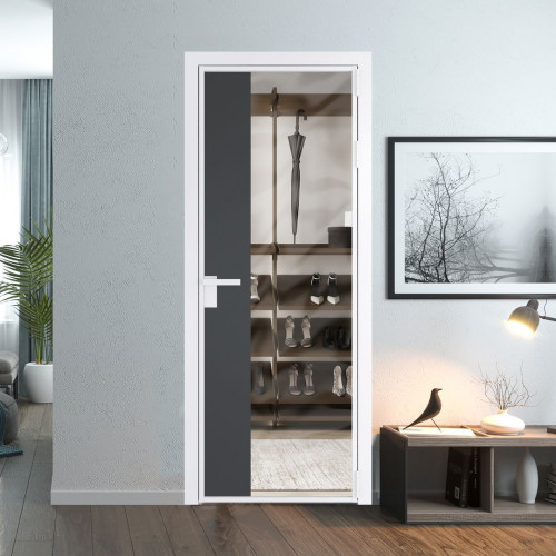 Межкомнатная дверь ProfilDoors 7 AG стекло Прозрачное цвет профиля Вайт вставка Графит
