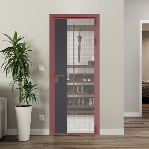 Межкомнатная дверь ProfilDoors 7 AG стекло Рэте цвет профиля Красный антрацит вставка Графит