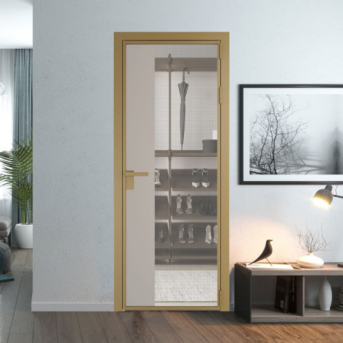 Межкомнатная дверь ProfilDoors 7 AG стекло Рэте цвет профиля Золото вставка Сэнд